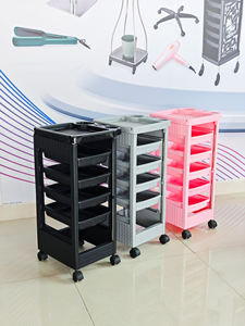 Carrito de Peluquería Rodante de 5 Niveles, Negro, Moderno, Mueble de Almacenamiento para Estilistas, para Salones de Belleza - Product Image 5