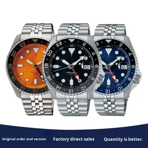 Luxury No. Montre sport mécanique pour homme, 5 aiguilles, affichage GMT, étanche, bracelet en acier inoxydable 22 mm, modèle à cinq rangées de maillons - Product Image 2