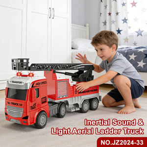 <span class=keywords><strong>Camion</strong></span> de pompiers personnalisé en plastique durable avec échelle acousto-optique, son et lumière inertiels, jouet <span class=keywords><strong>pour</strong></span> enfants - Product Image 2