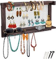Porte-bijoux mural en bois à deux niveaux pour la présentation en magasin de bracelets et de lunettes Autres articles de bijouterie