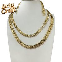 Chaîne à maillons plats Hip Hop en acier inoxydable 306L plaqué or 18 carats brillant, chaîne à maillons en U, style unisexe, vente en gros