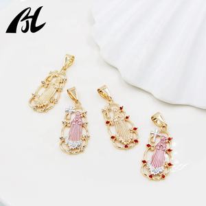 Colgante Religioso <span class=keywords><strong>de</strong></span> la <span class=keywords><strong>Virgen</strong></span> <span class=keywords><strong>de</strong></span> <span class=keywords><strong>Guadalupe</strong></span>, Chapado en Oro <span class=keywords><strong>de</strong></span> 18K sobre Cobre con Diamante, Amuleto <span class=keywords><strong>de</strong></span> la Suerte - Product Image 4