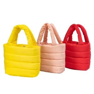 Custom Promotional Small Quilted Puffer Bags For Women Lightweight Puffy Tote Bag