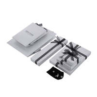 Sac en papier avec nœud papillon en argent portable haut de gamme pochette à bijoux emballage en carton boîte-cadeau