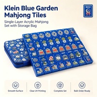 Jeu de Mahjong Américain de Luxe Bleu Klein, en Acrylique Nacré Personnalisable, Résistant à l'Usure, Surface Lisse, Cadeau Idéal pour Femme