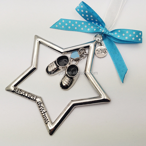 Zinc Alloy Star <strong>Christmas</strong> <strong>Ornament</strong> for <strong>Baby</strong> <strong>First</strong> <strong>Christmas</strong> Shoes Design Pendant - Product Image 4