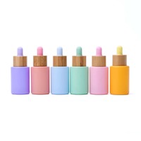 Flacon compte-gouttes cosmétique vide en verre personnalisé de 30ml 1oz avec couvercle pour sérum à épaulement plat et huile essentielle
