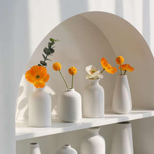 แจกันเซรามิกเรียบง่าย ของตกแต่งโต๊ะอาหาร ของตกแต่งงานแต่งงาน แจกันสไตล์นอร์ดิกสำหรับห้องนั่งเล่น - Product Image 4