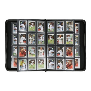 Carpeta Personalizada de Cuero PU Negro para Tarjetas Deportivas con 9 Bolsillos (9 pulgadas) y Páginas Interiores de PP, Muestra Disponible, Solo para el Transporte de Acrílicos - Product Image 1