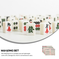 Jeu de Mahjong en plastique de luxe personnalisé, qualité casino professionnelle, logo personnalisé, vert et blanc, taille personnalisée, design de jeu de société américain