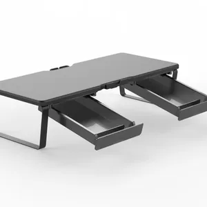 Hochwertiges Material Feste Konstruktion Verstellbarer Laptopst änder Tragbar für Bett tablett Schwarz Computer Metall