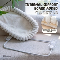 Hamac suspendu pour chat, pliable et lavable, à rayures, avec ventouse de fenêtre, haute capacité de charge, pour balcon, modèle Sunbathing Rabbit Plush