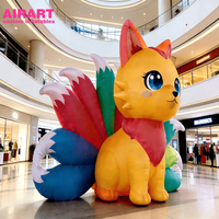 Modèle d'animaux gonflables Renard à neuf queues pour la décoration de fêtes et d'événements, ballon renard personnalisé, sculpture de renard SPH