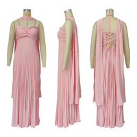 Robe midi plissée sans bretelles, couleur unie, sans manches, élégante, moulante, pour soirée d'été