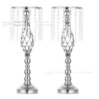 Support de fleurs pour centre de table de mariage, support de vase en métal et fer, centre de table de mariage en cristal, décorations pour fête