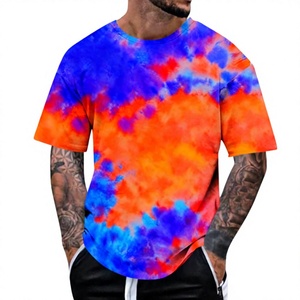 Camisetas Tie Dye Personalizadas OEM para Hombre, Cuello Redondo, 100% Algodón, Talla Grande, Corte Holgado, Cómodas para Verano - Product Image 5
