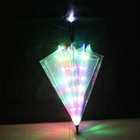Parapluies lumineux blancs futuristes pour la danse sur scène, accessoires de scène, parapluies à LED avec fonction lampe torche