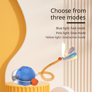 Nouvelle balle interactive automatique pour chat électrique rechargeable par USB résistante aux morsures en silicone intelligente avec plume pour chats d'intérieur - Product Image 3