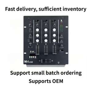 Flalflao M4Professional ev kullanımı 4-Channel ses konsolu mikser Metal DJ mikseri parti konseri için müzik kontrol cihazı ev amplifikatör Bar - Product Image 3