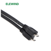 Enchufe de montaje en Panel de 2 capas Micro USB 2,0 hembra a macho de 22mm con Cable de 60cm Conectores de dos capas para Micro USB2.0