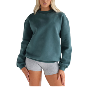 Sudadera de Forro Polar para Mujer, Cuello Redondo, Manga Larga, Suave, Informal, Color Sólido, Diseño Clásico, Logotipo Personalizado OEM - Product Image 1