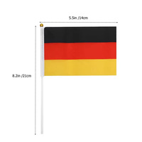 Drapeau allemand personnalisé imprimé recto-verso en polyester 14x21cm pour tous les pays