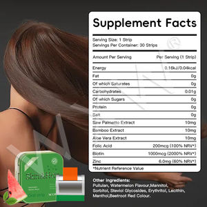 Vente en gros Personnalisables Beauté Naturelle Biotine Bandelettes Orales Sans Sucre Biotine Film Oral Vegan Supplément Biotine Bandelettes Orales - Product Image 6