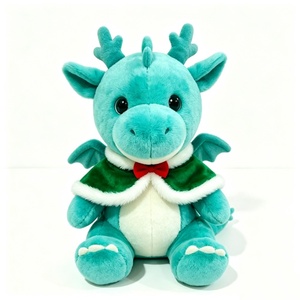 Peluche de dragon de Noël personnalisée, peluche de dragon sur le thème des fêtes, peluche de dragon douce pour les moments de sommeil - Product Image 4