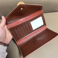 Dompet Panjang PU Embos Pola Bambu dengan Gesper Kotak Hadiah Poliester Ringan untuk Wanita, Cocok untuk Aktivitas Sehari-hari/Hadiah Elegan