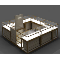 Vitrine de présentation haut de gamme en verre pour bijoux en or et argent, avec éclairage LED, pour comptoir de kiosque et design intérieur de magasin