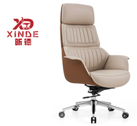 Chaise de bureau pivotante en cuir souple, chaise de bureau ergonomique en cuir, chaise de bureau moderne à dossier haut, chaise de bureau pliable