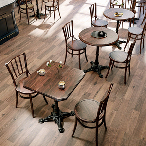 Tavoli e Sedie da Pranzo in Legno Massello Stile Retrò Americano Youtai, Metallo Anticato per Arredamento Casa e Ristorante - Product Image 1