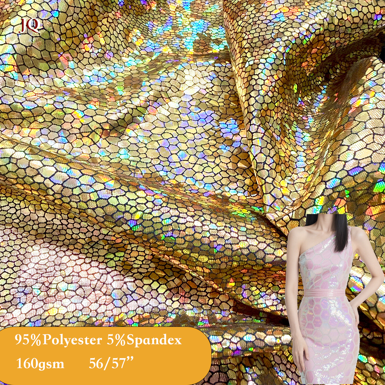 Eco-Friendly Stretch Polyester Spandex Metallic Foil Print Quick-Dry Swimwear Bikini Fabrics