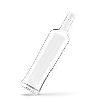 Botella de licor de vidrio con hombro inclinado y tapa de rosca, personalizada, de gran venta, para envasado de bebidas espirituosas
