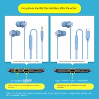 Écouteurs filaires intra-auriculaires TPE avec interface 3,5 mm/Type-C, cordon de 1,2 m, contrôle par fil pour téléphone portable, subwoofer, écouteurs, vente en gros