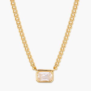 Collier de pierres précieuses Élégant Nouvelles Tendances Chaîne <span class=keywords><strong>Gourmette</strong></span> Collier de pierre de naissance CZ Collier en <span class=keywords><strong>argent</strong></span> sterling 925 Bijoux de mode - Product Image 1