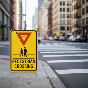 Segnale di Avvertimento Personalizzabile Riflettente in Alluminio per Attraversamento Pedonale - Segnale di Sicurezza Stradale 10"x14" - Product Image 5
