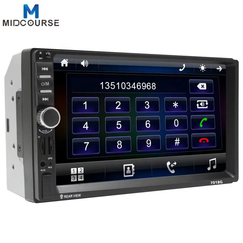 MIDCOURSE BT Phone Music Mirror Link Rear View Camera Function Car Radio MP3 MP4 MP5 HD player