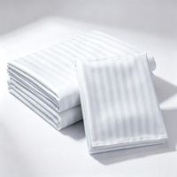 Ensemble de draps de lit d'hôtel en satin rayé blanc personnalisable en usine, 100% coton, linge de lit pour hôtel, hôpital