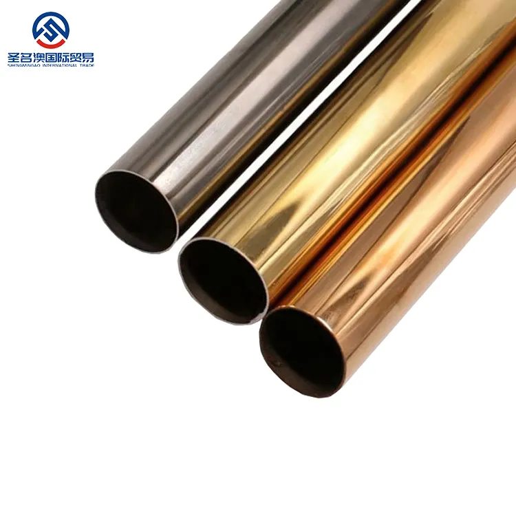 tubo de aço inoxidável dourado tubo de aço inoxidável 304 tubo sanitário de aço inoxidável