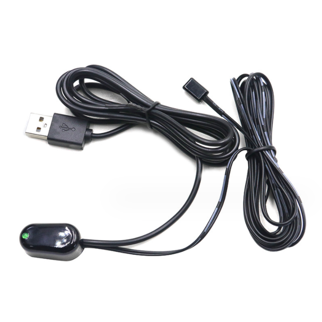 20KHZ-56KHZ IR Infrared Remote Control Receiver Extender Repeater Emitter USB Adapter Black 2.7-5.5V