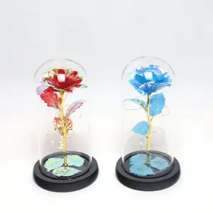 Fashion Crafts Home Decoration Luxury Glass Dome High Brightness Wholesale Glass Domes Glass Flower Light