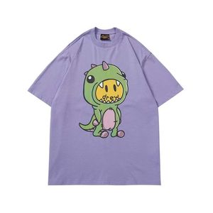 Camiseta de manga corta con estampado floral de letras y castillo para parejas, estilo casual, para verano, CASABLAN - Product Image 5