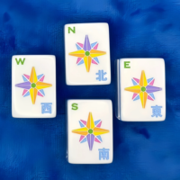 Nuevo juego de mesa de Mahjong portátil de lujo moderno 2026 con espejo acrílico plegable de dos palomas y 160 fichas de Mariquita de la Suerte
