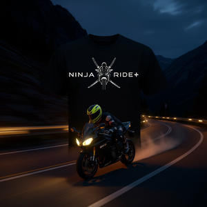 Camiseta Ninja Ride Plus negra con estampado de motocicleta deportiva para hombre - Product Image 3