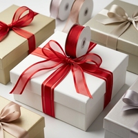 Ruban en satin et organza pour loisirs créatifs, bobines de ruban de fleuriste de qualité supérieure pour boîtes cadeaux et décorations de fêtes