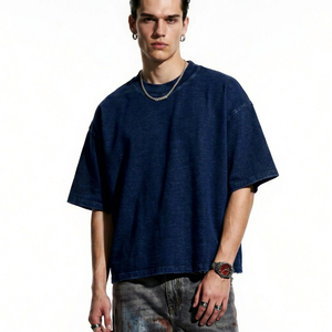 Camiseta de Manga Corta para Hombre, Corte Holgado, Algodón Lavado, Estilo Urbano, Transpirable, Nueva Colección Verano 2026 - Product Image 1