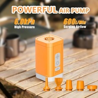 Mini pompe à air électrique avec lampe de camping LED, gonfleur-dégonfleur sans fil rechargeable pour tente pneumatique, mini souffleur portable