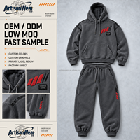 Ensemble sweat à capuche et pantalon de survêtement pour homme, couleur anthracite, avec motif graphique minimaliste rouge, style streetwear urbain, OEM ODM