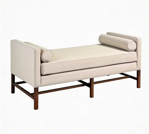 <span class=keywords><strong>Banc</strong></span> en tissu minimaliste moderne, siège long rembourré avec coussins roulés, assise confortable, décoration pour la maison et l'hôtel, meubles - Product Image 4